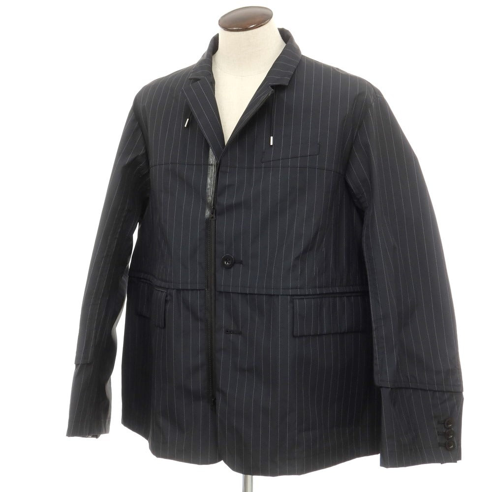 【中古】サカイ Sacai ポリエステル ストライプ ジャケット ブルゾン チャコールグレー【サイズ4】【GRY】【S/S/A/W】【状態ランクB】【メンズ】