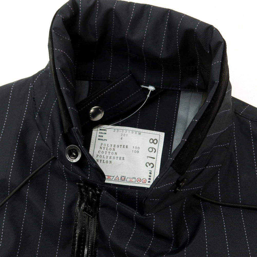 【中古】サカイ Sacai ポリエステル ストライプ ジャケット ブルゾン チャコールグレー【サイズ4】【GRY】【S/S/A/W】【状態ランクB】【メンズ】