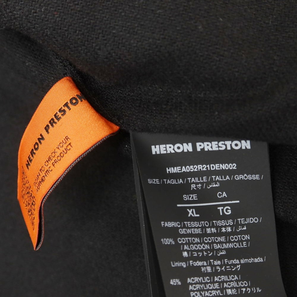 【中古】ヘロンプレストン HERON PRESTON コットン ユーズド加工 ジップアップ ワークジャケット ブラック系【 XL 】【 状態ランクC 】【 メンズ 】