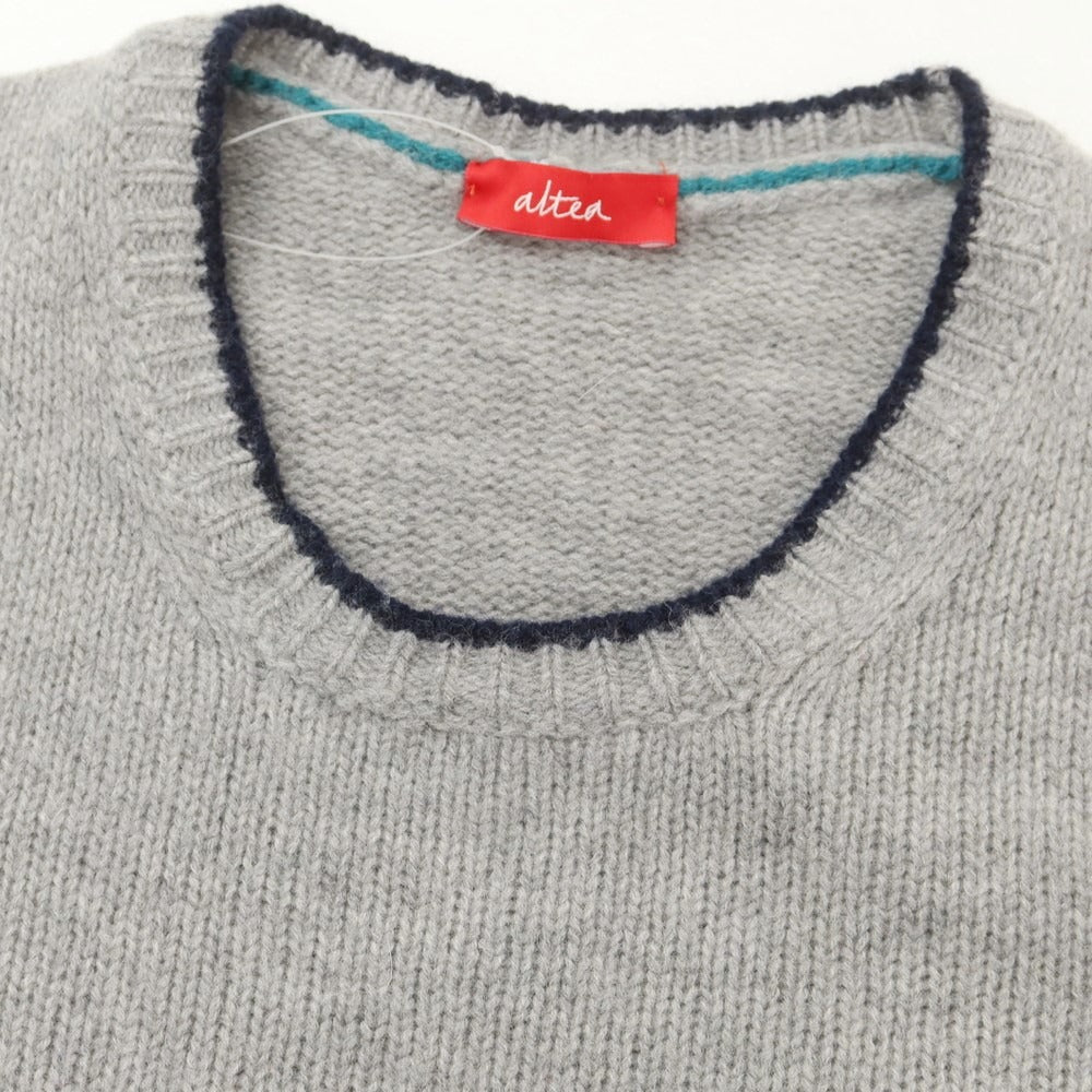【中古】アルテア Altea ウール カシミヤ クルーネック プルオーバーニット グレー【サイズS】【 状態ランクC 】【 メンズ 】 [EPD]