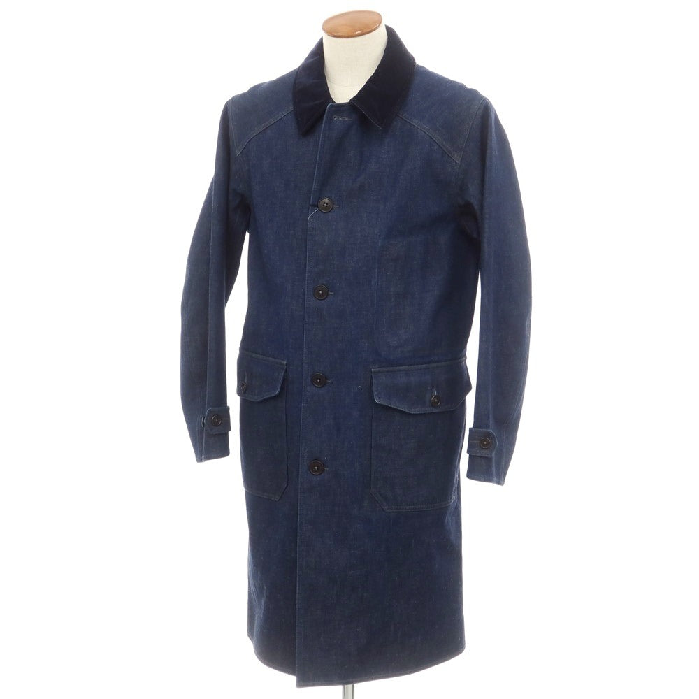 【中古】ダブルアールエル RRL DOUBLE RL コットン リネン ステンカラーコート ネイビー【サイズM】【 状態ランクB 】【 メンズ 】 [EPD]