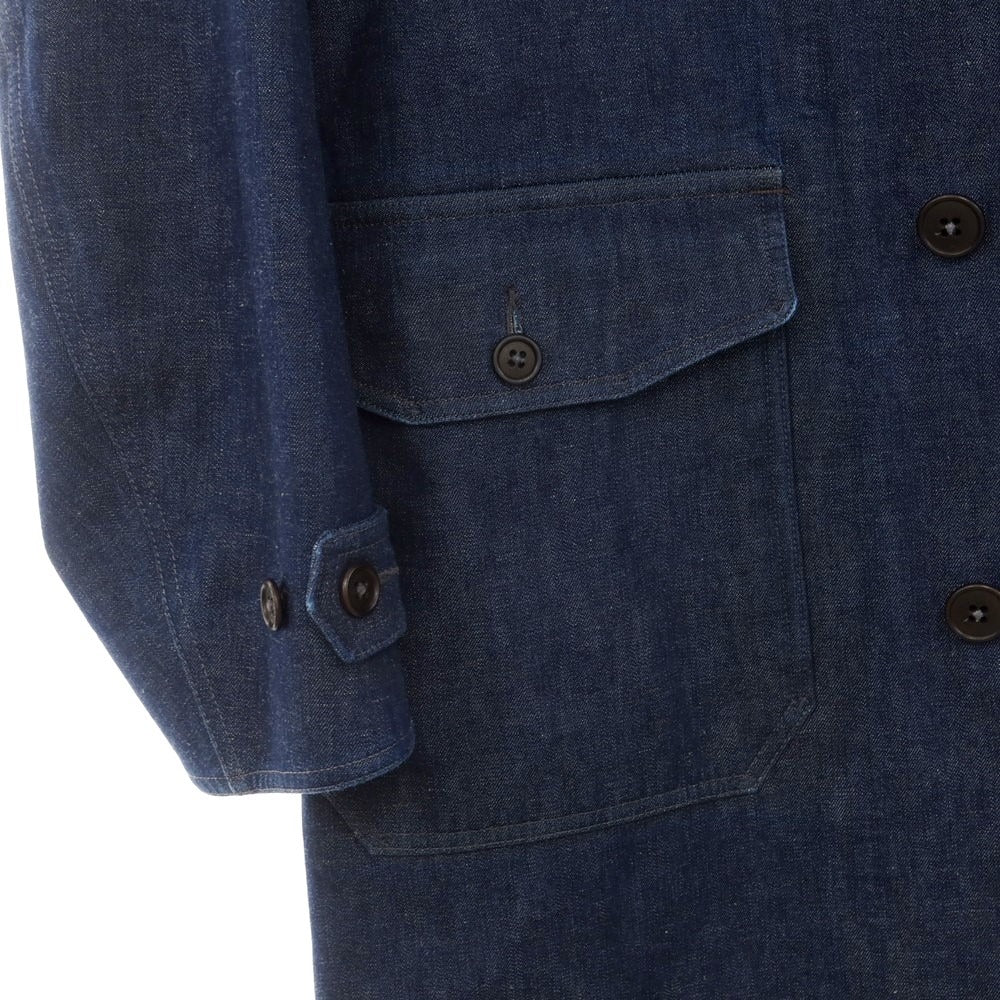 【中古】ダブルアールエル RRL DOUBLE RL コットン リネン ステンカラーコート ネイビー【サイズM】【 状態ランクB 】【 メンズ 】 [EPD]