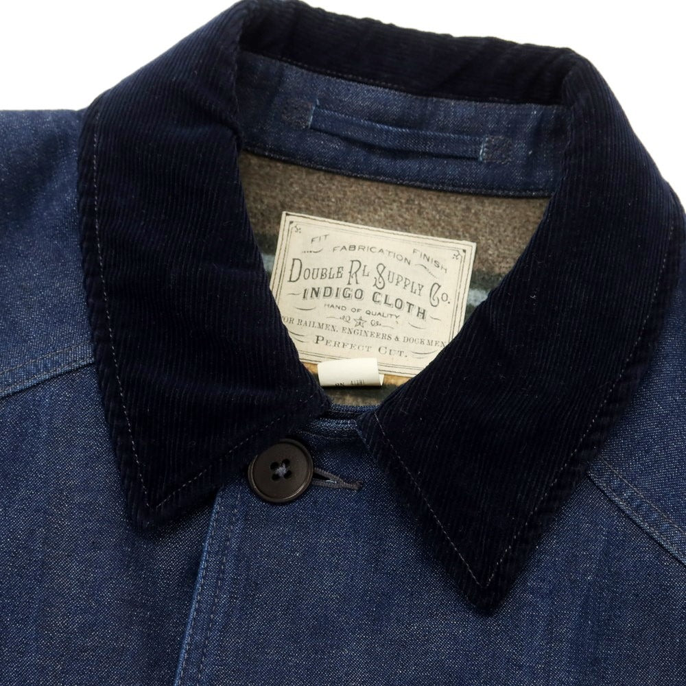 【中古】ダブルアールエル RRL DOUBLE RL コットン リネン ステンカラーコート ネイビー【サイズM】【 状態ランクB 】【 メンズ 】 [EPD]