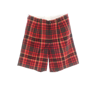 【中古】サイ Scye リネンコットン チェック ショートパンツ レッドxグリーン【 38 】【 状態ランクB 】【 メンズ 】