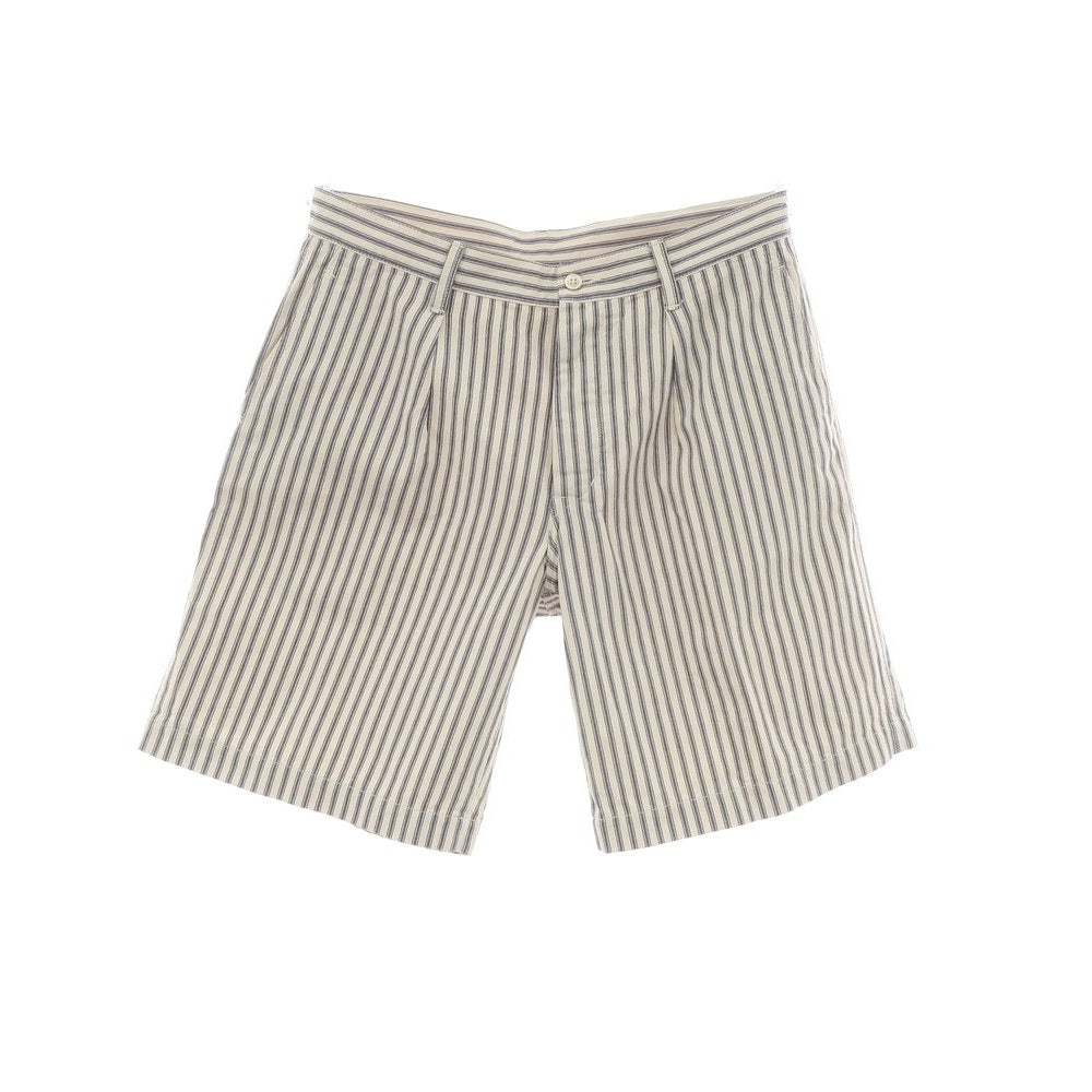 【中古】サイ Scye コットン ストライプ ショートパンツ アイボリーxダークダルブルー【 38 】【 状態ランクC 】【 メンズ 】