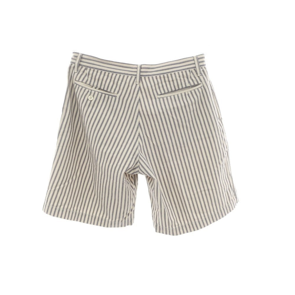 【中古】サイ Scye コットン ストライプ ショートパンツ アイボリーxダークダルブルー【 38 】【 状態ランクC 】【 メンズ 】