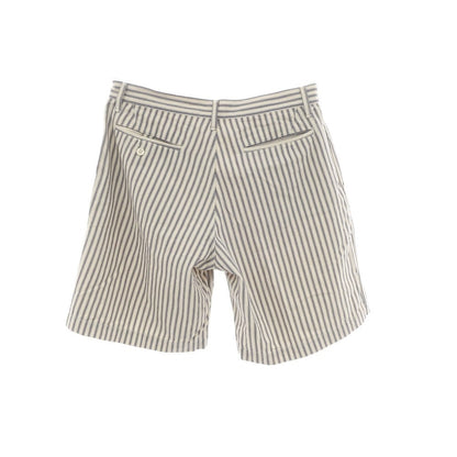 【中古】サイ Scye コットン ストライプ ショートパンツ アイボリーxダークダルブルー【 38 】【 状態ランクC 】【 メンズ 】