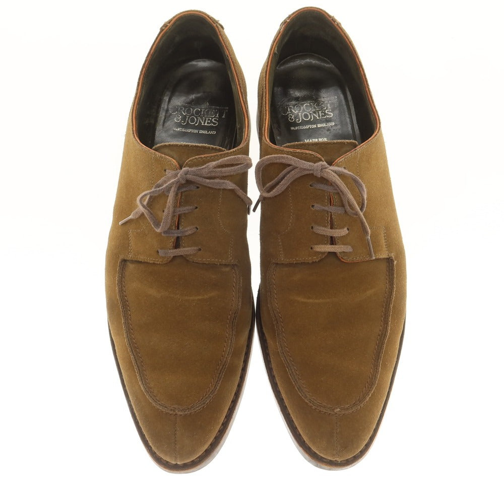 【中古】クロケットアンドジョーンズ CROCKETT&amp;JONES WIGSTON スエード Uチップ ドレスシューズ カーキブラウン【 9E 】【 状態ランクC 】【 メンズ 】