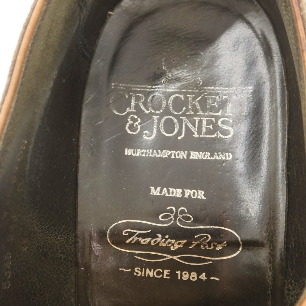 【中古】クロケットアンドジョーンズ CROCKETT&amp;JONES WIGSTON スエード Uチップ ドレスシューズ カーキブラウン【 9E 】【 状態ランクC 】【 メンズ 】