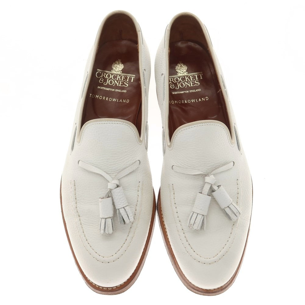 【中古】クロケットアンドジョーンズ CROCKETT&amp;JONES CAVENDISH タッセル ローファー ホワイト【 7 1/2E 】【 状態ランクB 】【 メンズ 】