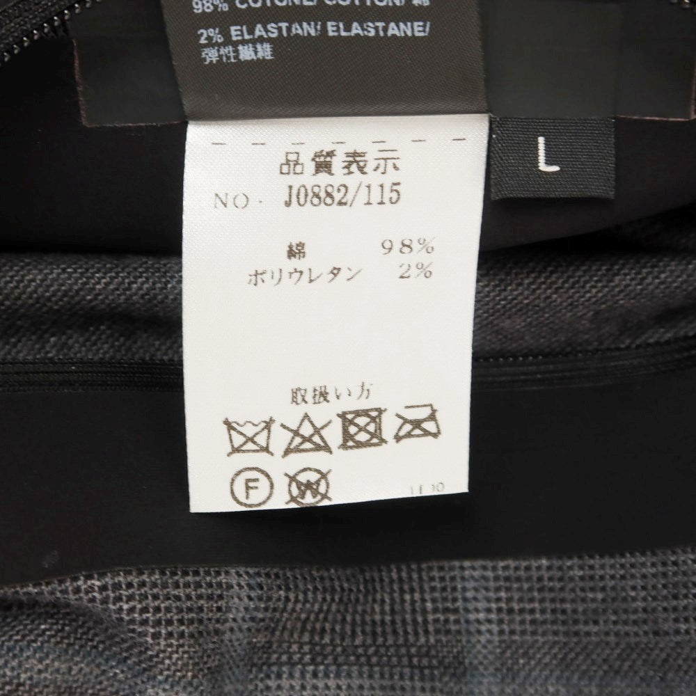 【中古】モノビ MONOBI TRAVEL JKT ストレッチ コットン チェック 2B テーラードジャケット グレーxブラック【サイズL】【GRY】【A/W】【状態ランクB】【メンズ】