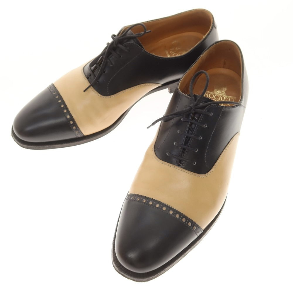 【中古】クロケットアンドジョーンズ CROCKETT&amp;JONES UNITED ARROWS別注 ARDEN ドレスシューズ ブラックxベージュ【 7 1/2E 】【 状態ランクB 】【 メンズ 】