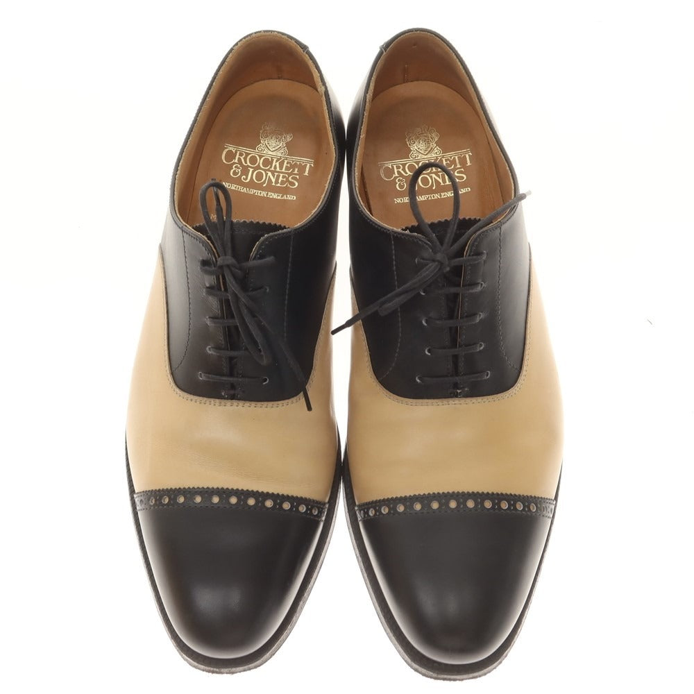 【中古】クロケットアンドジョーンズ CROCKETT&amp;JONES UNITED ARROWS別注 ARDEN ドレスシューズ ブラックxベージュ【 7 1/2E 】【 状態ランクB 】【 メンズ 】