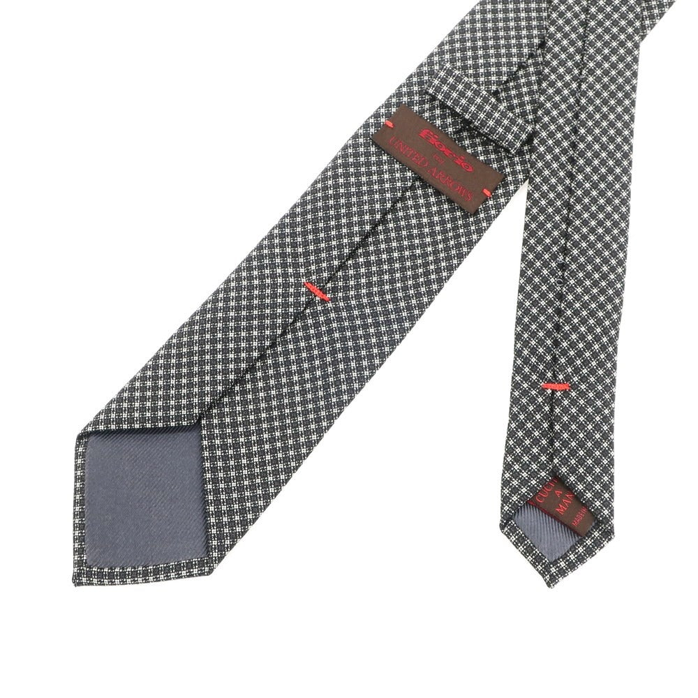 【中古】フィオリオ FIORIO ウール チェック柄ネクタイ ダークグレー系xホワイト【 状態ランクB 】【 メンズ 】 [EPD]