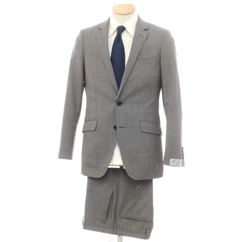 【中古】【未使用】スーツカンパニー THE SUIT COMPANY ポリエステルウール ハウンドトゥース 2つボタンスーツ グレー【 170cm-8Drop 】【 状態ランクS 】【 メンズ 】