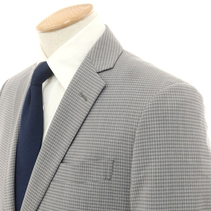 【中古】【未使用】スーツカンパニー THE SUIT COMPANY ポリエステルウール チェック 2つボタンスーツ グレー【 170cm-6Drop 】【 状態ランクS 】【 メンズ 】