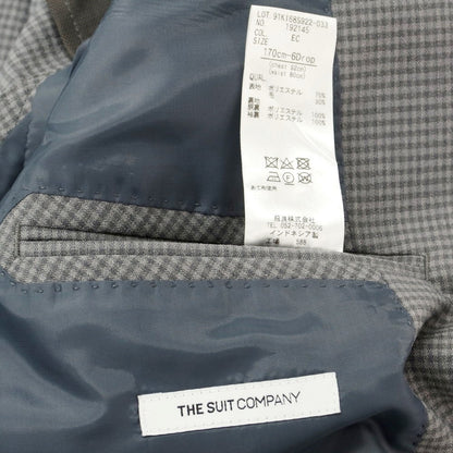 【中古】【未使用】スーツカンパニー THE SUIT COMPANY ポリエステルウール チェック 2つボタンスーツ グレー【 170cm-6Drop 】【 状態ランクS 】【 メンズ 】