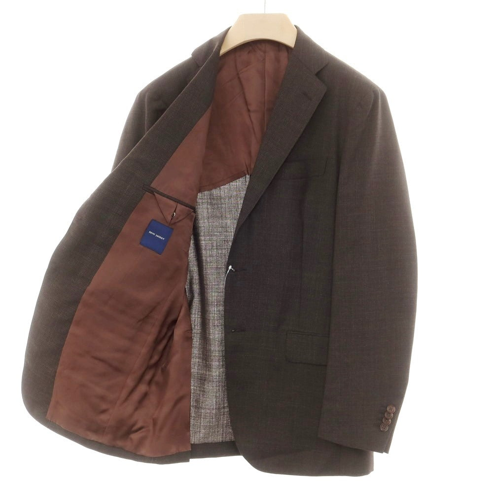 【中古】リングヂャケット RING JACKET ウール チェック 3つボタンスーツ ブラウン【 48 】【 状態ランクB 】【 メンズ 】