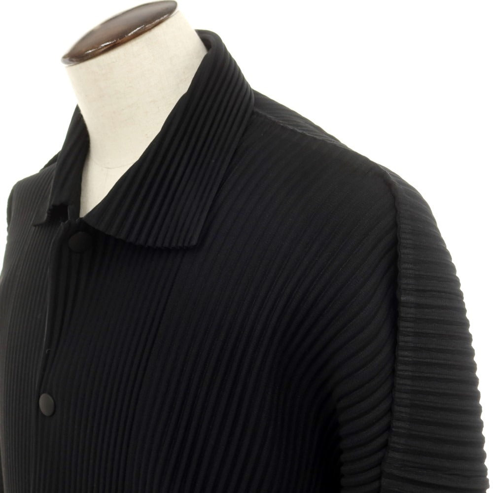 【中古】オム プリッセ イッセイミヤケ HOMME PLISSE ISSEY MIYAKE 2024年秋冬 プリーツ ブルゾン ブラック【 表記なし(L位) 】【 状態ランクA 】【 メンズ 】