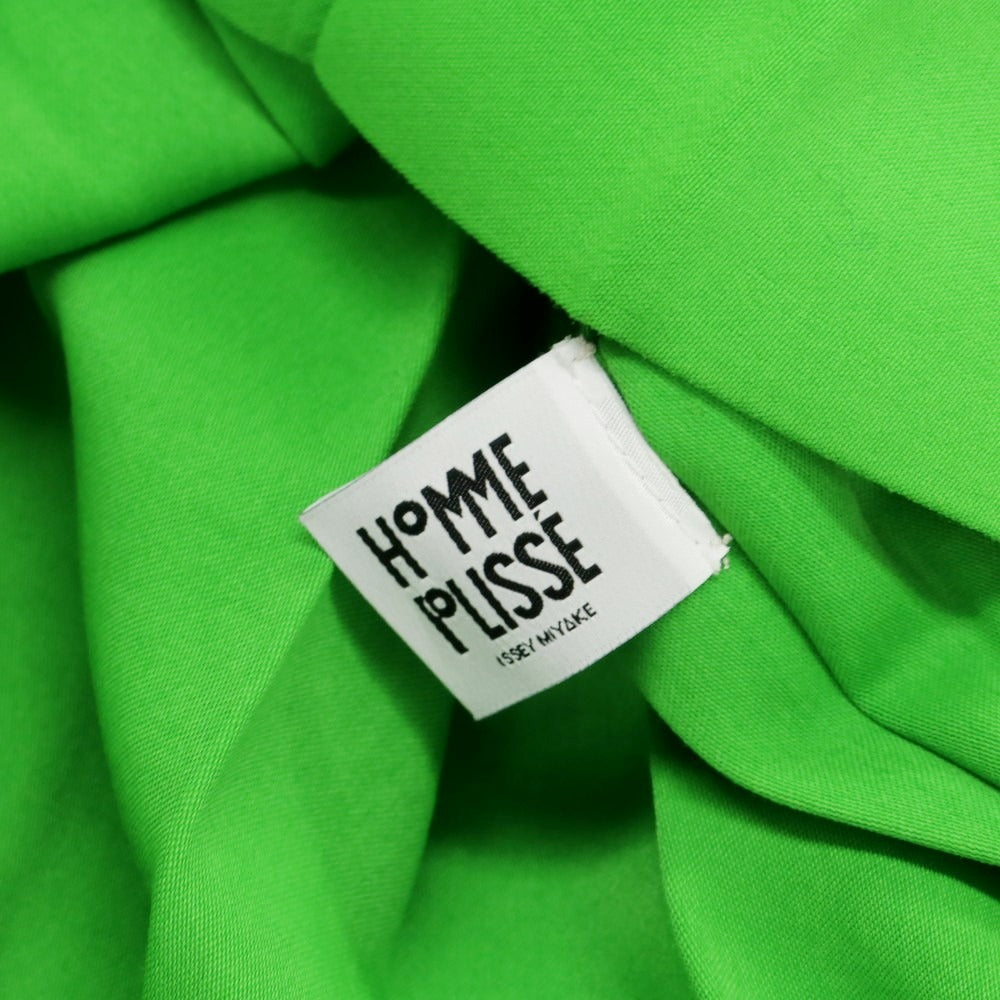 【中古】オム プリッセ イッセイミヤケ HOMME PLISSE ISSEY MIYAKE 2024年秋冬 プリーツ ジップアップブルゾン ライトグリーン【 表記なし（L位） 】【 状態ランクA 】【 メンズ 】