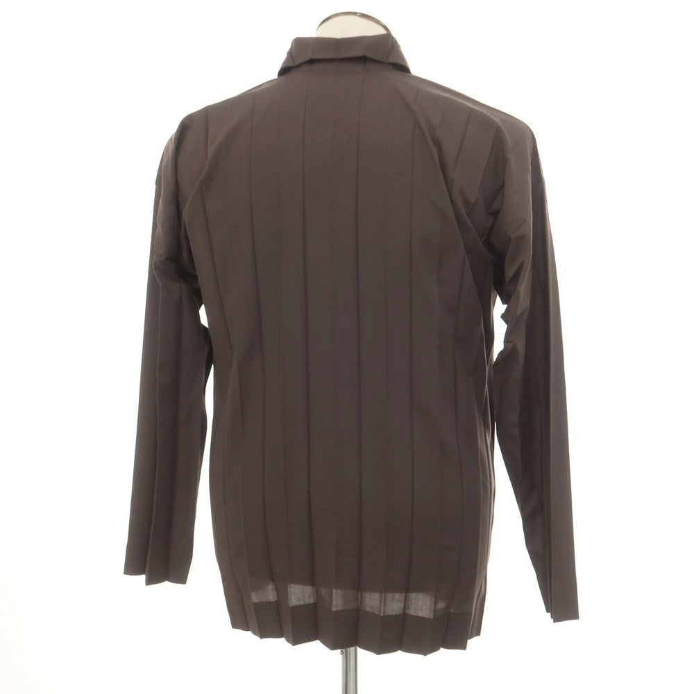 【中古】オム プリッセ イッセイミヤケ HOMME PLISSE ISSEY MIYAKE 2025年春夏 ポリエステル系 プリーツ カジュアルシャツ ダークブラウン【 表記なし（L位） 】【 状態ランクA 】【 メンズ 】