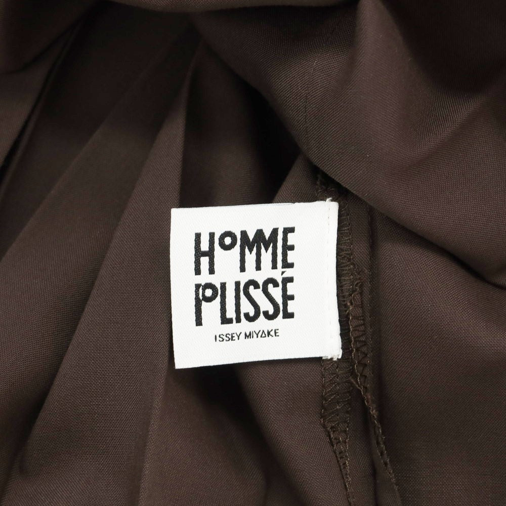 【中古】オム プリッセ イッセイミヤケ HOMME PLISSE ISSEY MIYAKE 2025年春夏 ポリエステル系 プリーツ カジュアルシャツ ダークブラウン【 表記なし（L位） 】【 状態ランクA 】【 メンズ 】