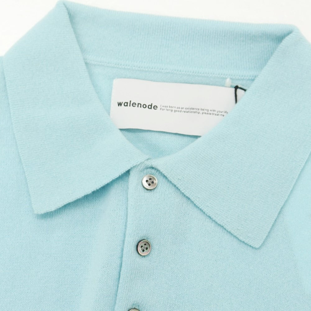 【中古】ウェルノード walenode ハイゲージ カシミヤ 長袖 ポロニット ライトブルー【 状態ランクA 】【 メンズ 】 [EPD]