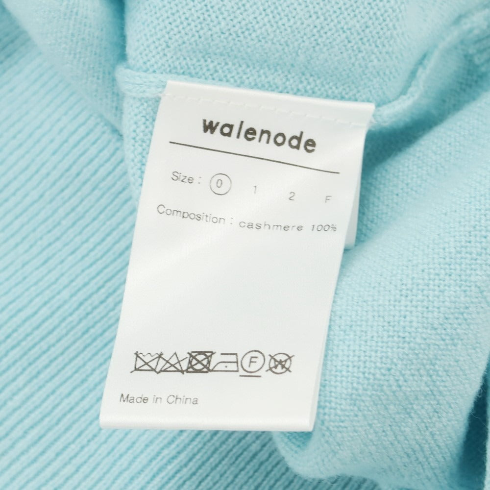 【中古】ウェルノード walenode ハイゲージ カシミヤ 長袖 ポロニット ライトブルー【 状態ランクA 】【 メンズ 】 [EPD]