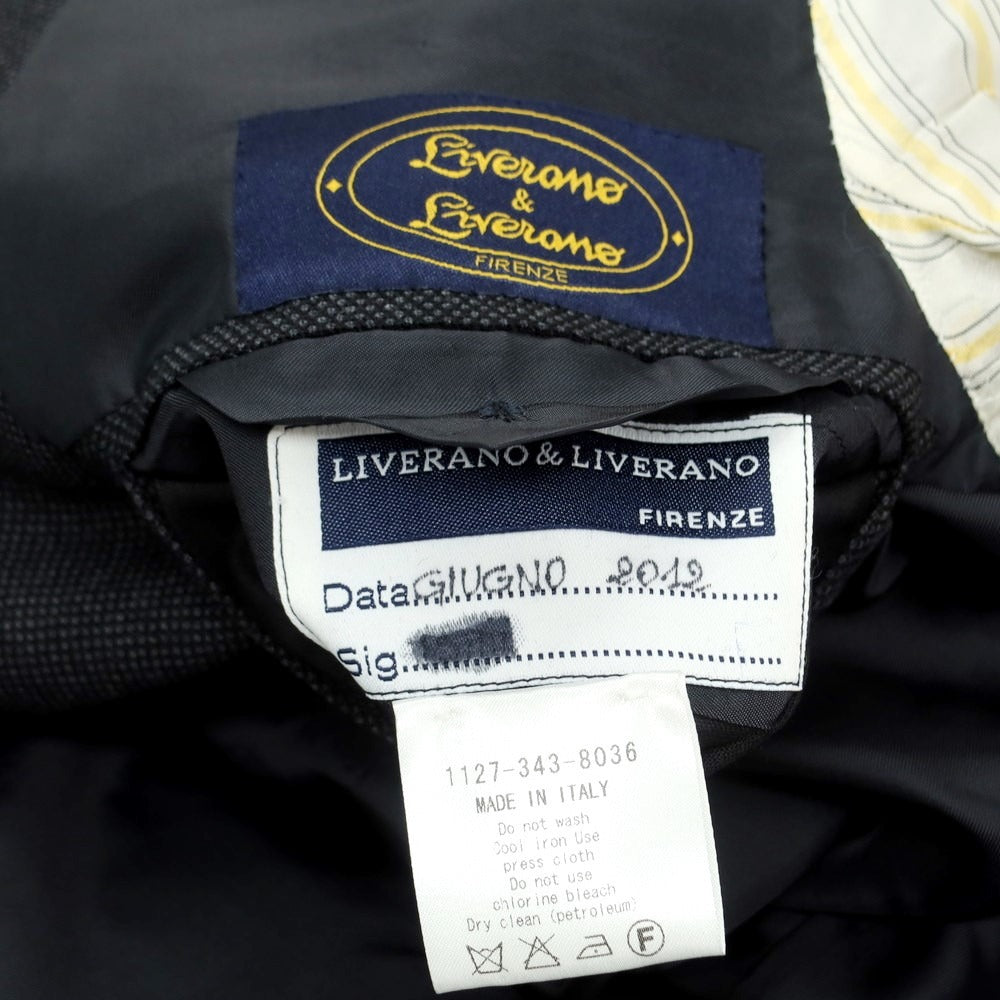 【中古】リベラーノ&amp;リベラーノ LIVERANO&amp;LIVERANO ウール 3つボタンスーツ ダークグレーxネイビー【 表記なし(L位) 】【 状態ランクB 】【 メンズ 】