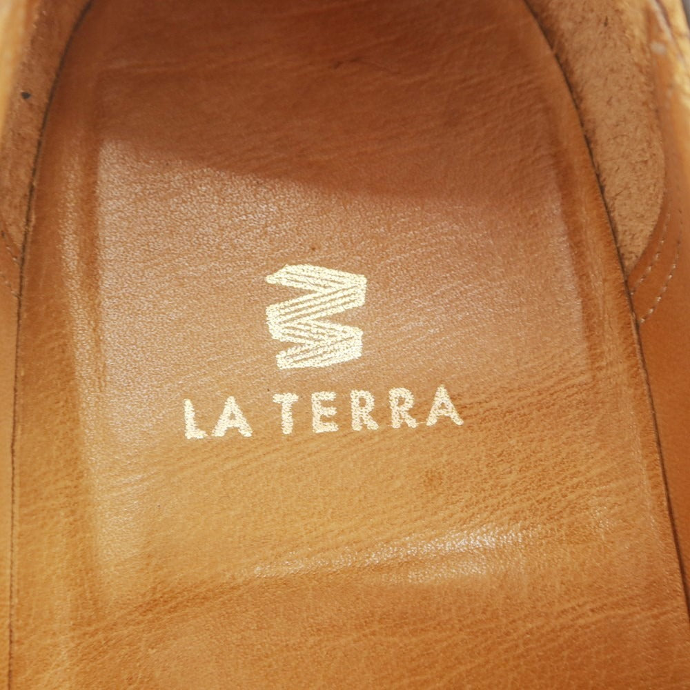 【中古】ラ テッラ LA TERRA スエード Uチップ ローファー ネイビー【 38 1/2 】【 状態ランクB 】【 メンズ 】