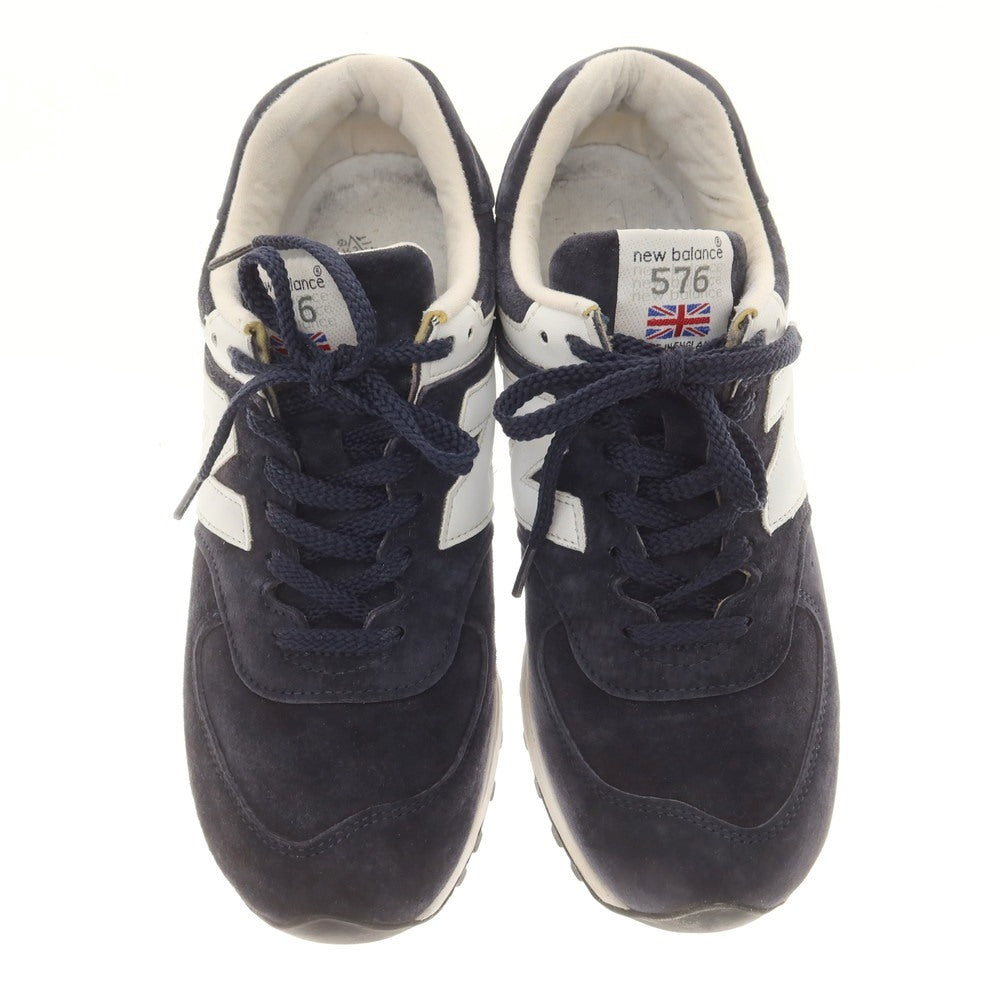 【中古】ニューバランス NEW BALANCE 英国製 576 スエード スニーカー ネイビー【 UK6 1/2 】【 状態ランクB 】【 メンズ 】