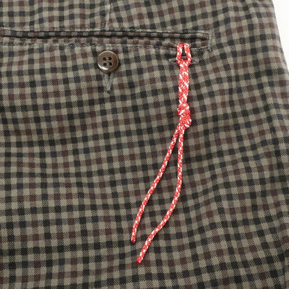 【中古】ビームス BEAMS コットン チェック ショートパンツ ブラウン系【 L 】【 状態ランクB 】【 メンズ 】
