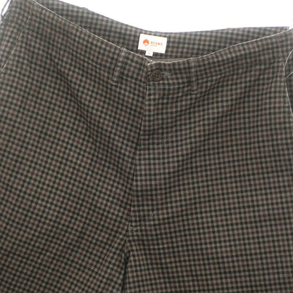 【中古】ビームス BEAMS コットン チェック ショートパンツ ブラウン系【 L 】【 状態ランクB 】【 メンズ 】