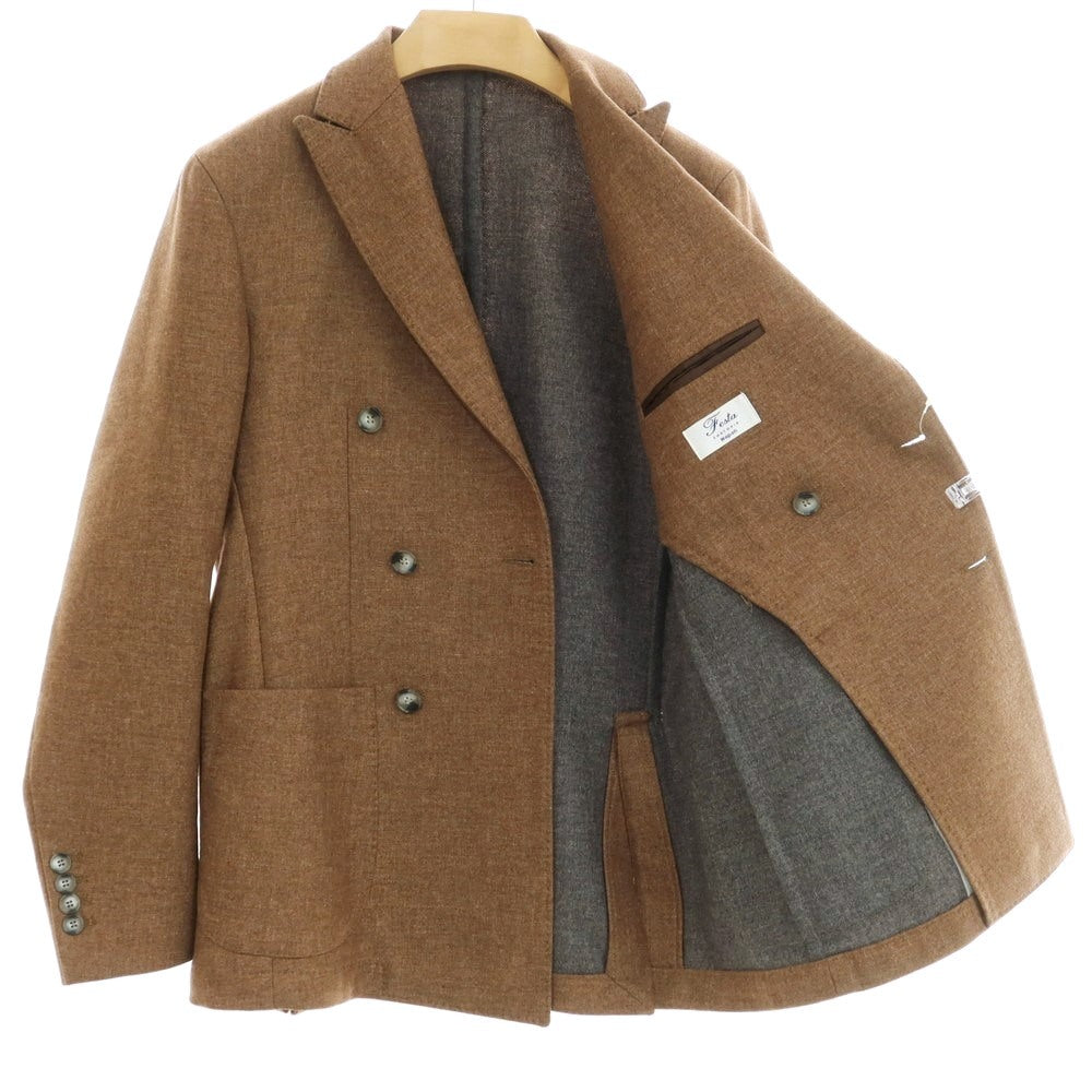 【中古】サルトリア フェスタ SARTORIA FESTA ウールカシミヤ ダブル 6B テーラードジャケット ブラウン【サイズ46】【BRW】【A/W】【状態ランクA】【メンズ】