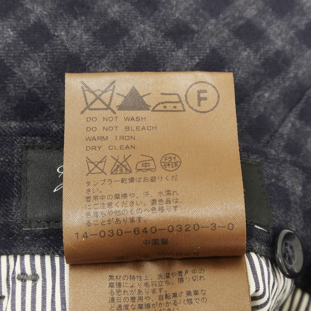 【中古】ジャーナルスタンダード JOURNAL STANDARD ストレッチ ウール チェック カジュアルスラックスパンツ ネイビーxグレー【サイズL】【 状態ランクC 】【 メンズ 】 [EPD]
