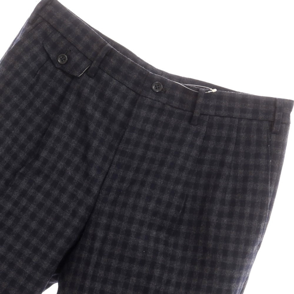 【中古】ジャーナルスタンダード JOURNAL STANDARD ストレッチ ウール チェック カジュアルスラックスパンツ ネイビーxグレー【サイズL】【 状態ランクC 】【 メンズ 】 [EPD]