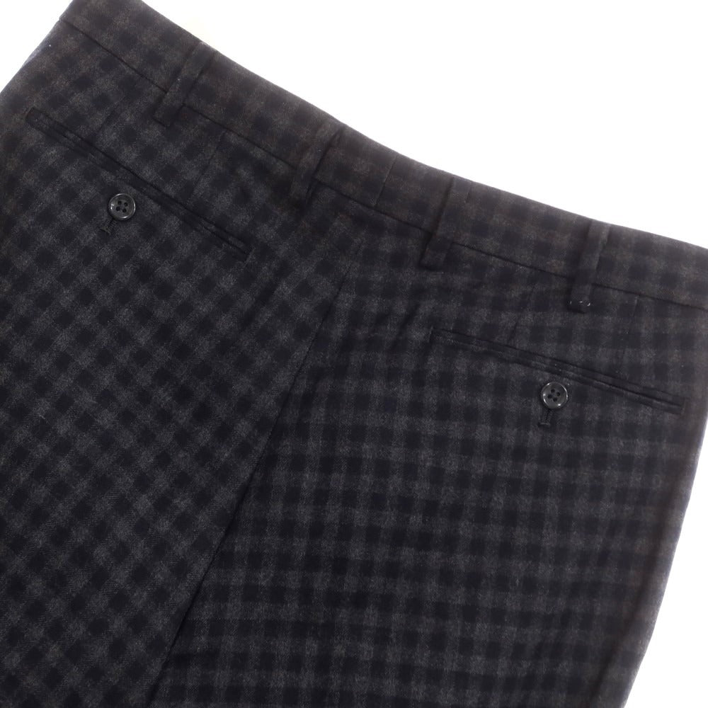 【中古】ジャーナルスタンダード JOURNAL STANDARD ストレッチ ウール チェック カジュアルスラックスパンツ ネイビーxグレー【サイズL】【 状態ランクC 】【 メンズ 】 [EPD]