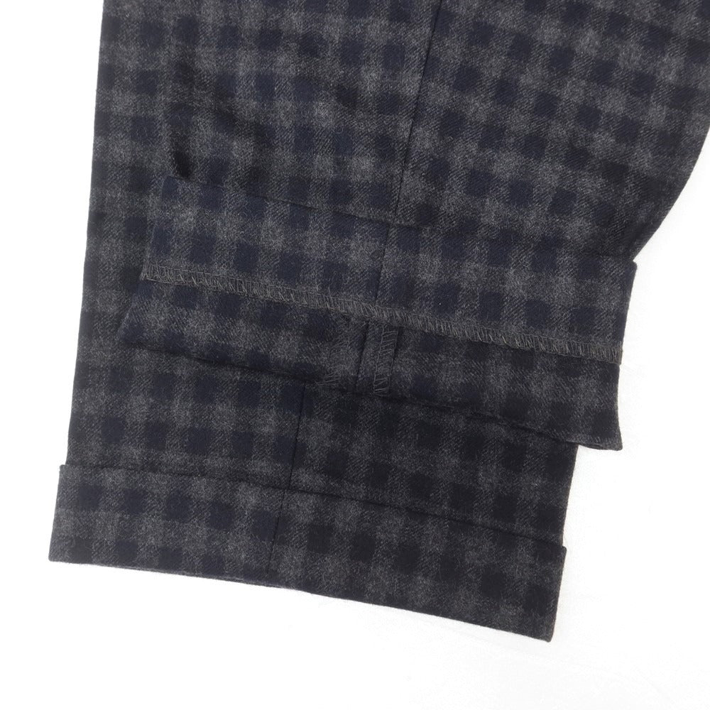 【中古】ジャーナルスタンダード JOURNAL STANDARD ストレッチ ウール チェック カジュアルスラックスパンツ ネイビーxグレー【サイズL】【 状態ランクC 】【 メンズ 】 [EPD]