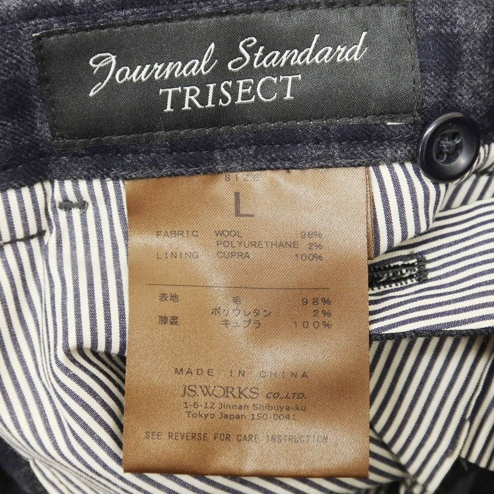 【中古】ジャーナルスタンダード JOURNAL STANDARD ストレッチ ウール チェック カジュアルスラックスパンツ ネイビーxグレー【サイズL】【 状態ランクC 】【 メンズ 】 [EPD]