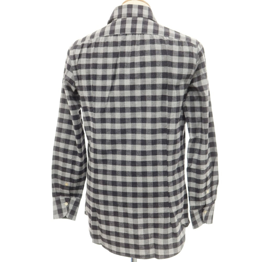 [Used] LUCA AVITAVIRE Sharon special order cotton check casual shirt light gray x charcoal [size 38] [GRY] [A/W] [Condition rank A] [Men&