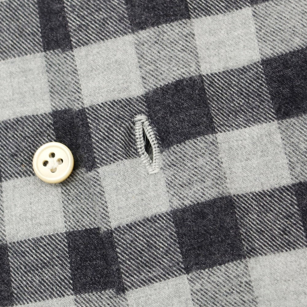 [Used] LUCA AVITAVIRE Sharon special order cotton check casual shirt light gray x charcoal [size 38] [GRY] [A/W] [Condition rank A] [Men&
