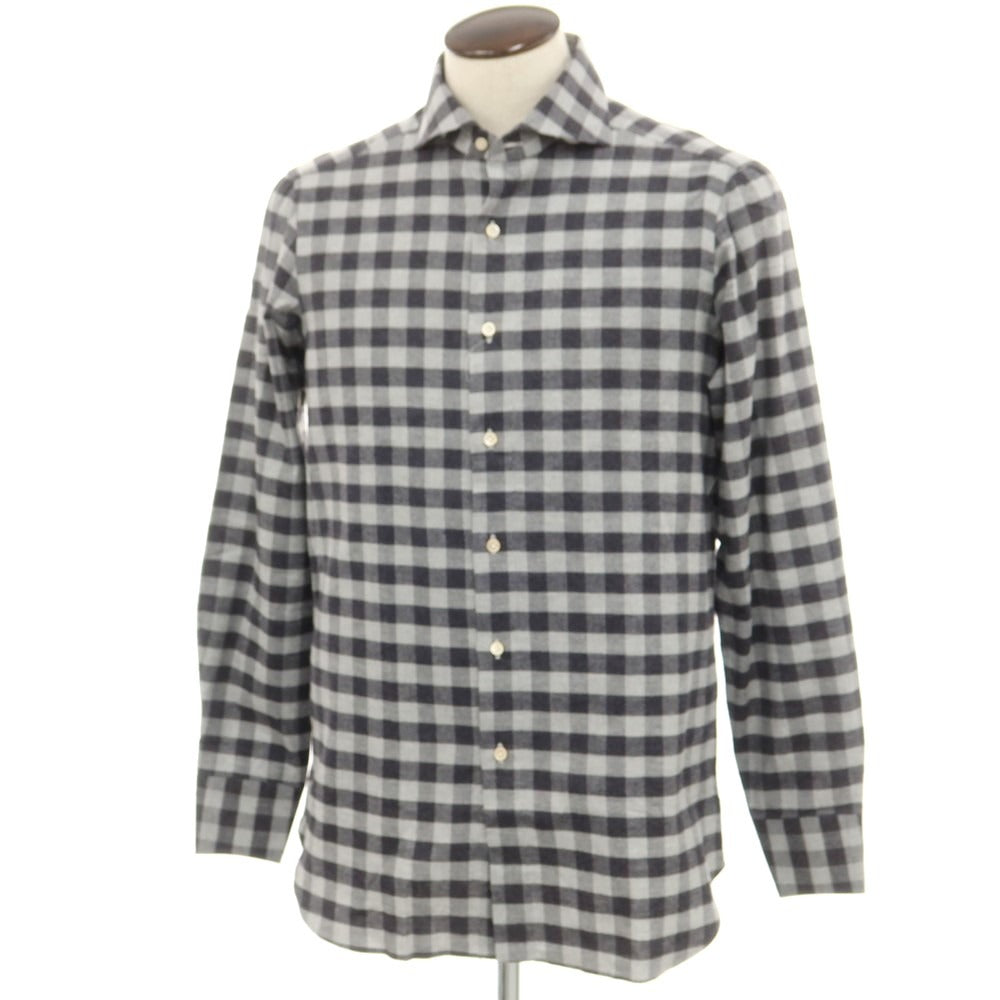 [Used] LUCA AVITAVIRE Sharon special order cotton check casual shirt light gray x charcoal [size 41] [GRY] [A/W] [Condition rank A] [Men&