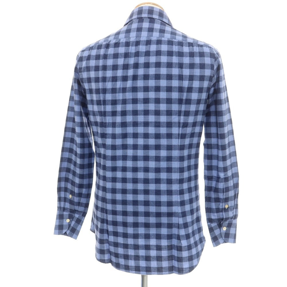 [Used] LUCA AVITAVIRE Sharon special order cotton check casual shirt, smalt blue x navy [size 37] [BLU] [A/W] [Condition rank A] [Men&