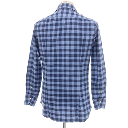 [Used] LUCA AVITAVIRE Sharon special order cotton check casual shirt, smalt blue x navy [size 37] [BLU] [A/W] [Condition rank A] [Men&
