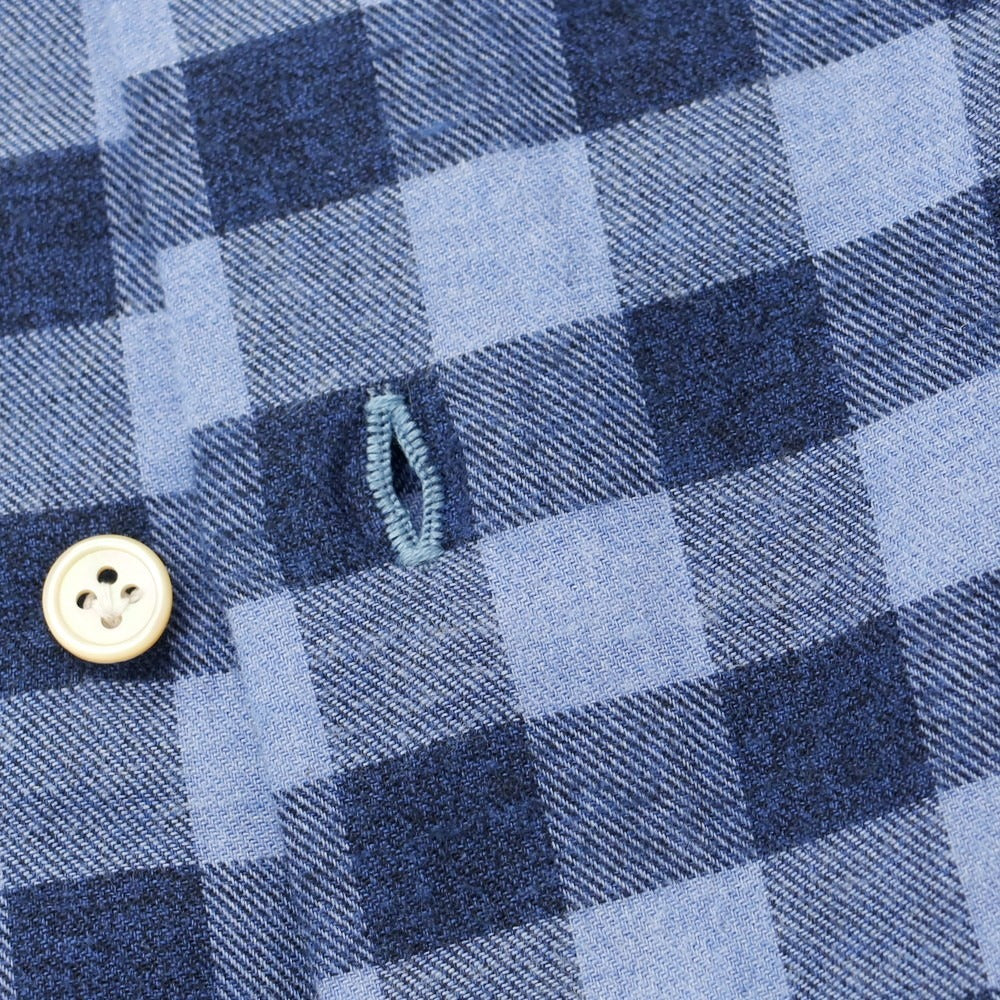 [Used] LUCA AVITAVIRE Sharon special order cotton check casual shirt, smalt blue x navy [size 37] [BLU] [A/W] [Condition rank A] [Men&