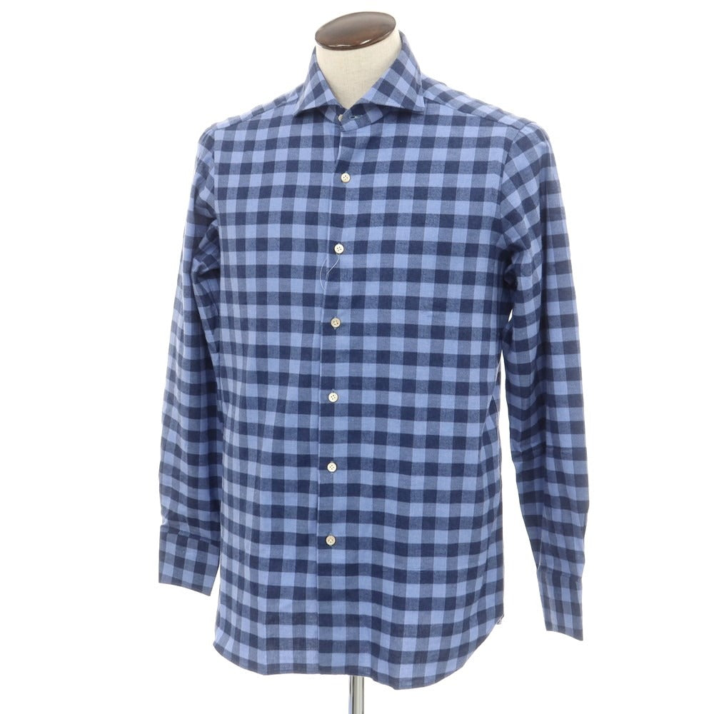 [Used] LUCA AVITAVIRE Sharon special order cotton check casual shirt, smalt blue x navy [size 41] [BLU] [A/W] [Condition rank A] [Men&