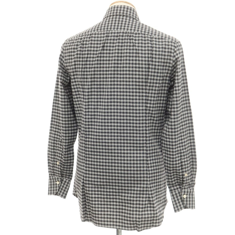 [Used] LUCA AVITAVIRE Sharon special order cotton gingham check casual shirt light gray x charcoal [size 37] [GRY] [A/W] [Condition rank A] [Men&