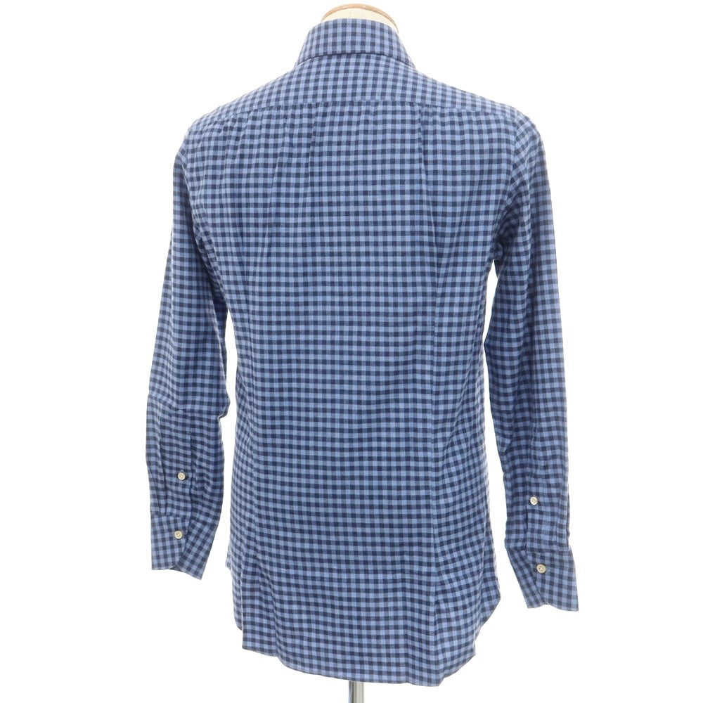 [Used] LUCA AVITAVIRE Sharon special order cotton gingham check casual shirt light blue x navy [size 37] [BLU] [A/W] [Condition rank A] [Men&