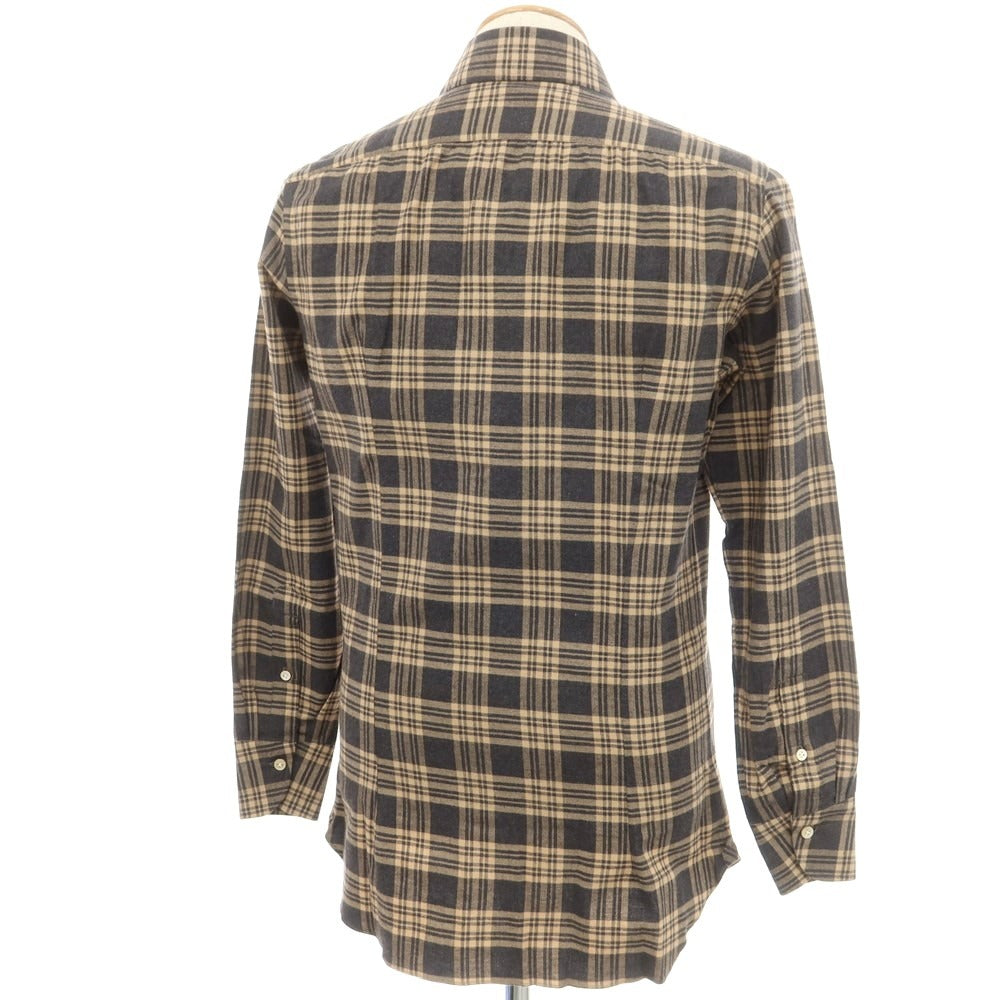 [Used] LUCA AVITAVIRE Sharon special order cotton check casual shirt beige x charcoal [size 37] [BEI] [A/W] [Condition rank A] [Men&