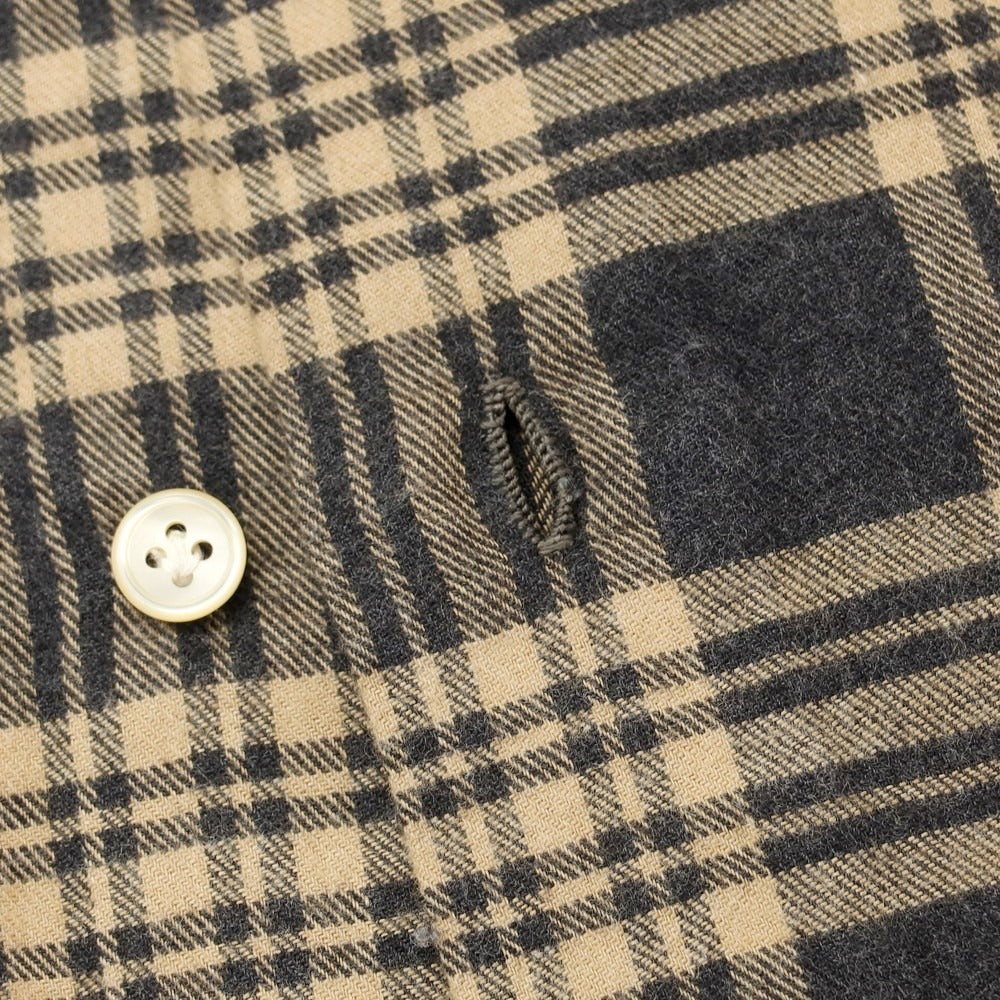 [Used] LUCA AVITAVIRE Sharon special order cotton check casual shirt beige x charcoal [size 37] [BEI] [A/W] [Condition rank A] [Men&